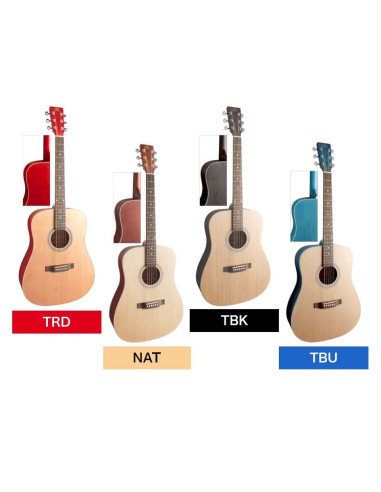 SX SD204 Guitare Acoustique 4/4 Dreadnought