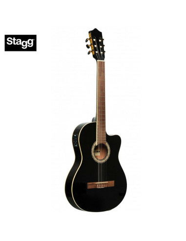 STAGG SCL60 TCE-BLK GUITARE ELECTRO/CLASSIQUE NOIRE