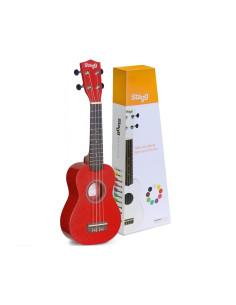 STAGG US-RED UKULELE SOPRANO+HOUSSE