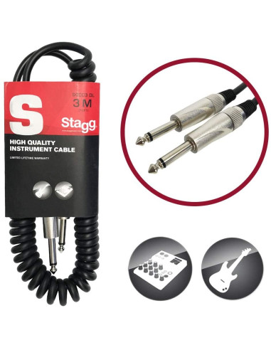 STAGG SGCC3 DL CABLE INST.SPIRALE 3M