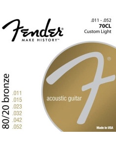 Fender 70CL Jeu de Cordes Guitare Acoustique Folk 11-52